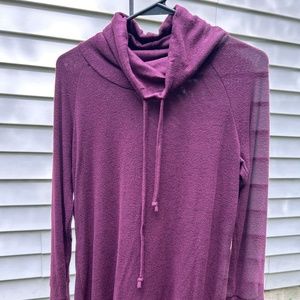 Maroon Women's Cowl Neck Sweater
